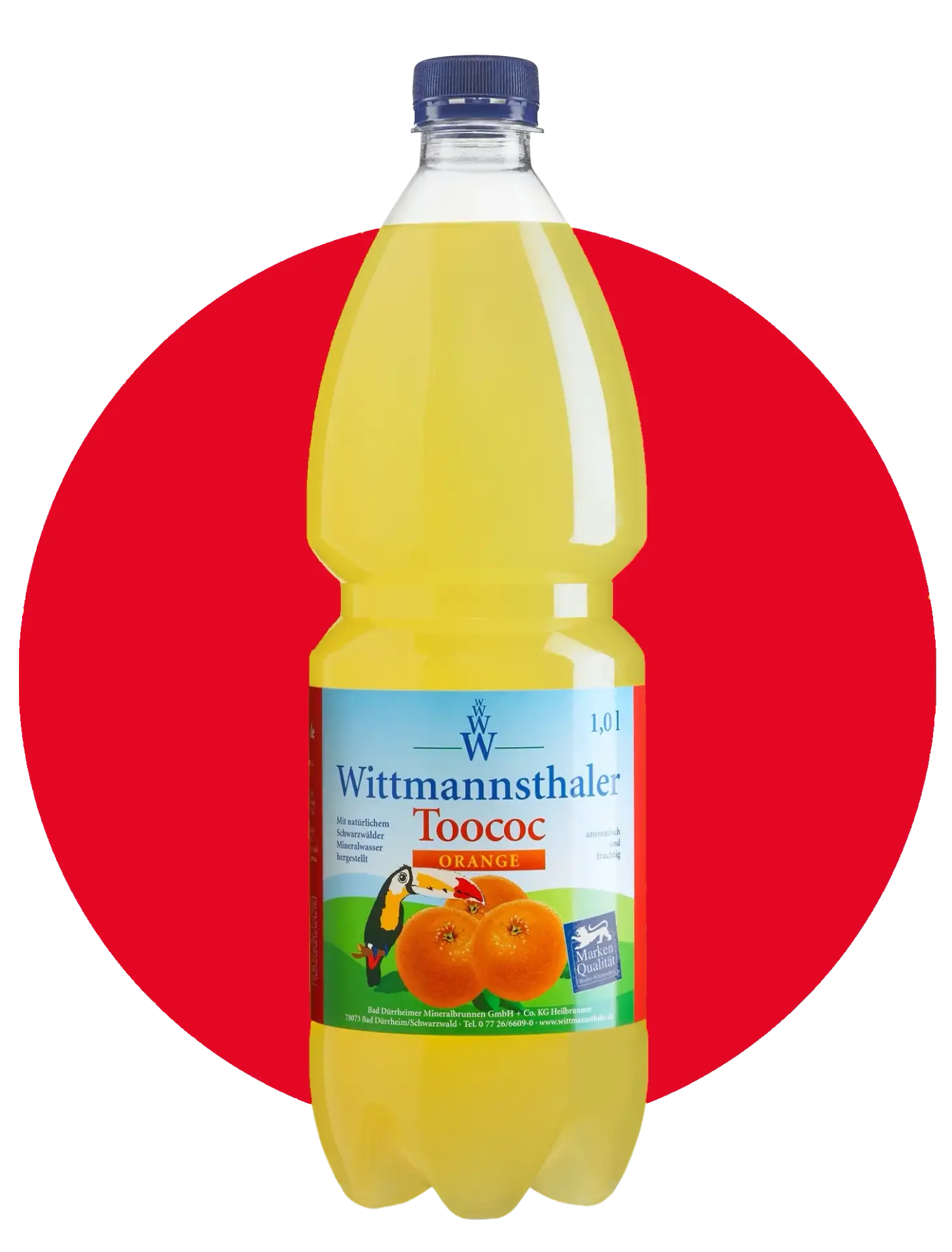 Wittmannsthaler Toococ Orange, 1,0-Liter-PET-Flasche